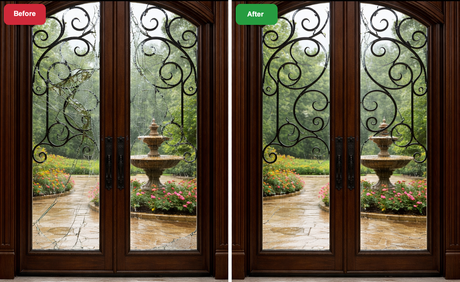 After: Restored Wood Door in Noblesville, IN